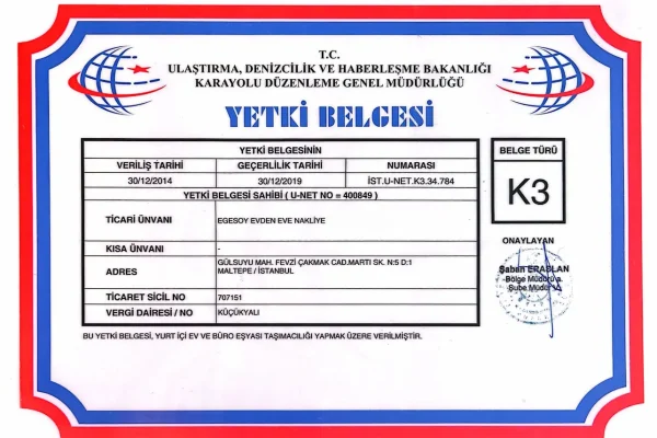 egesoy yetki belgesi